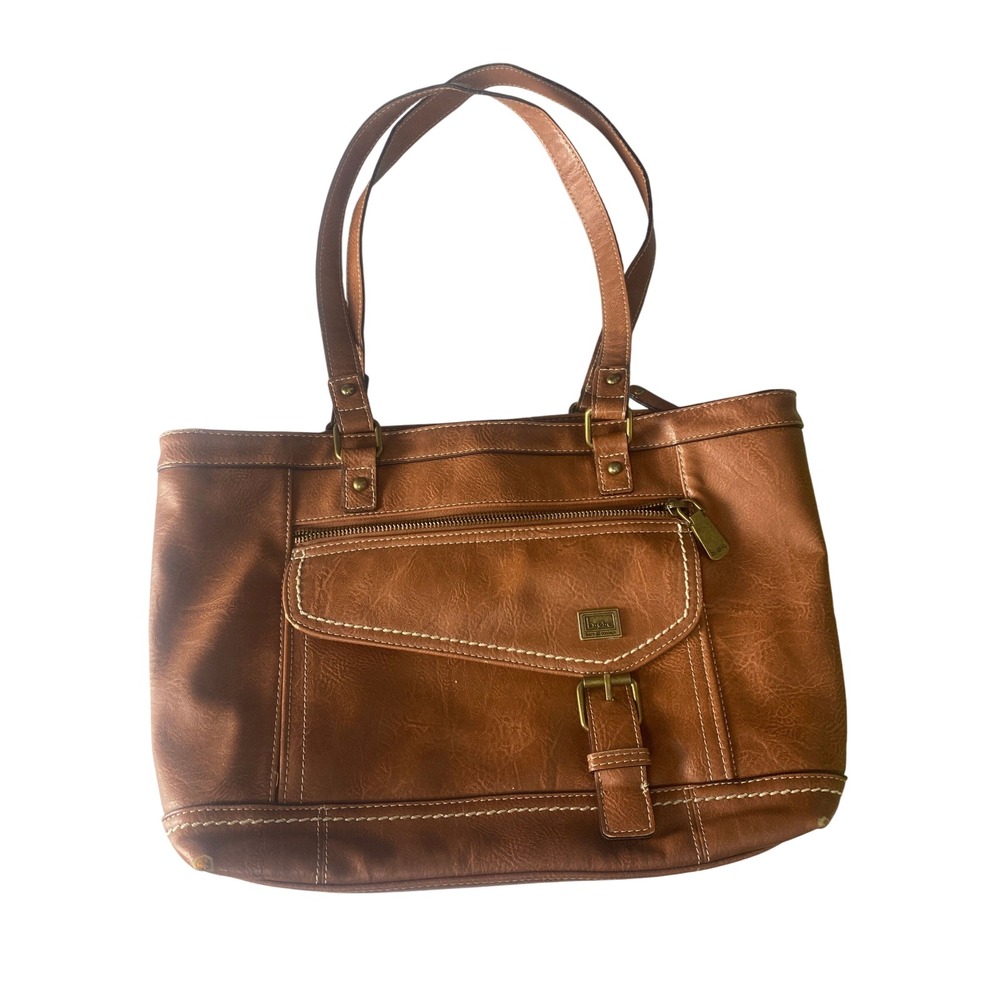 B.O.C. Born Concepts Brown Faux Leather Tote Shoulder Bag Large Women